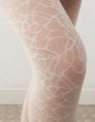 Weekday Lace Tights In Neutral