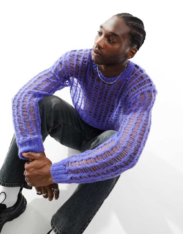 Weekday - ladder knit jumper in blue