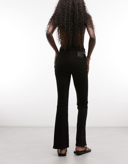 Weekday lågmidjade skinny flare-jeans i svart, 3 av 5
