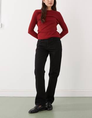 Weekday - Laika - Straight-Jeans in schwarzer Rinse-Waschung mit mittelhohem Bund