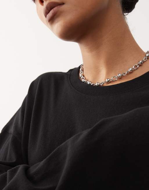 Weekday – Langärmliges Oversize-Shirtkleid in Schwarz, 3 von 4