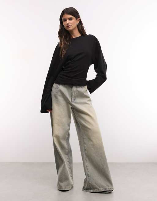 Weekday – Langärmliges, tailliertes T-Shirt in Schwarz, 3 von 4