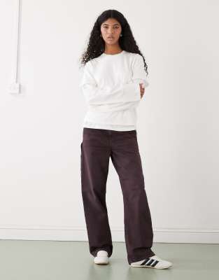 Weekday - Langärmliges, zweilagiges Oberteil in Wollweiß