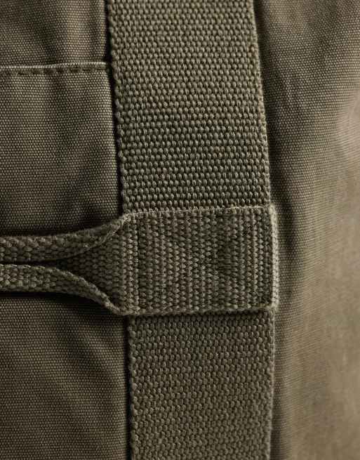 Weekday large canvas tote bag in washed khaki, 3 of 4
