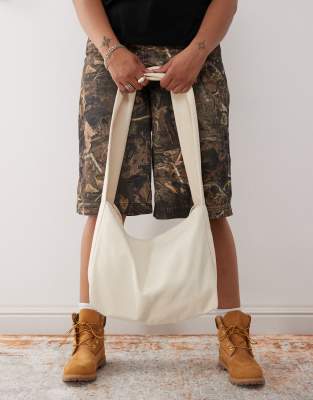 Weekday large cross body bag in ecru herringbone