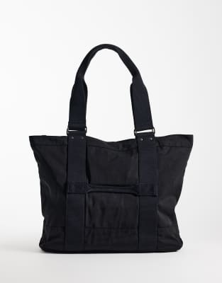 Weekday Large Nylon Tote Bag In Black