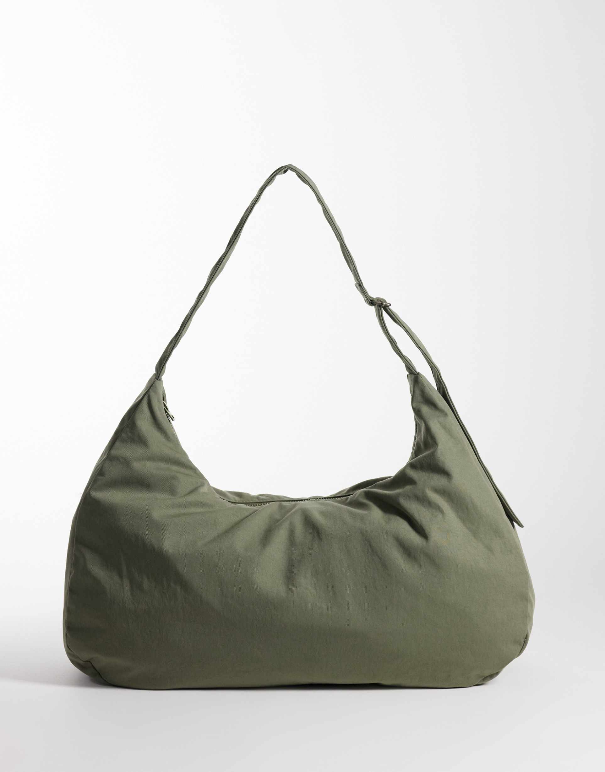 weekday large nylon tote in khaki green