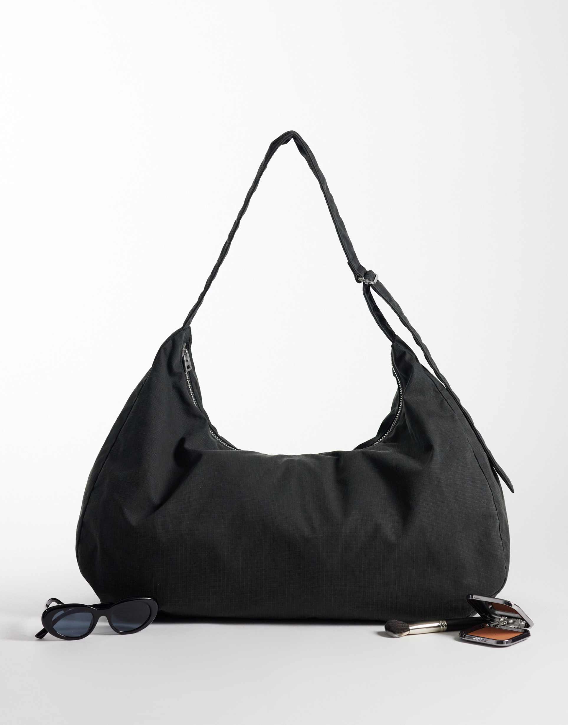 weekday large ripstop tote bag in washed black