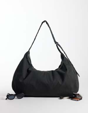 Weekday large ripstop tote bag in washed black