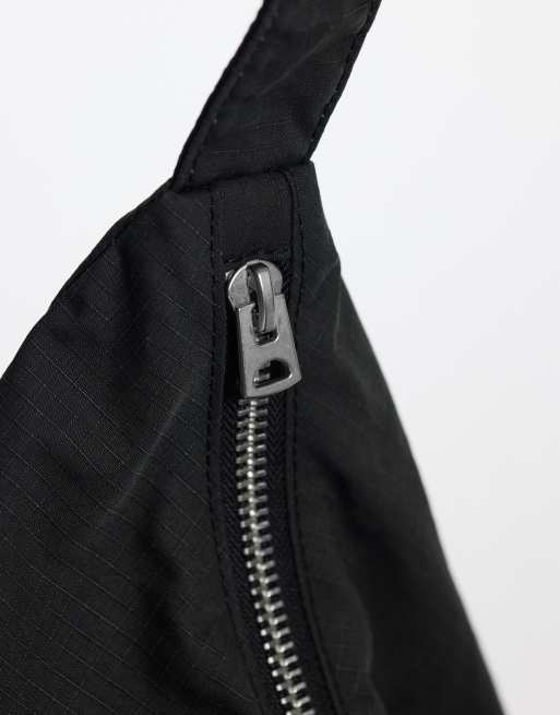 Weekday large ripstop tote bag in washed black, 3 of 4