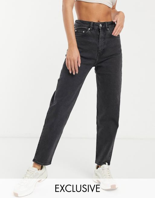 Weekday Lash cotton waist mom in black - | ASOS