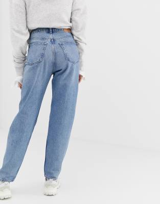 Weekday Lash cotton oversized mom jean in light blue - MBLUE