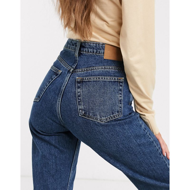 Donna Jeans a vita alta Weekday - Lash - Mom jeans a vita super alta in cotone organico lavaggio medio blu standard
