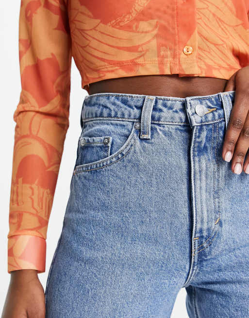 Weekday – Lash – Mom-Jeans in Hanson-Blau mit sehr hohem Bund, 4 von 4