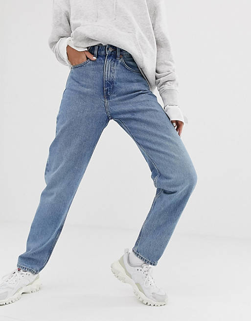 Weekday - Lash - Oversized mom jeans van katoen in lichtblauw - MBLUE
