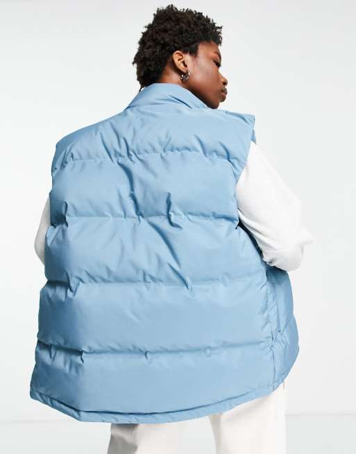 Weekday Layer polyester puffer vest in dusty blue - MBLUE, 2 of 4