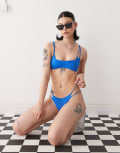 [Weekday] Weekday layered bikini top in blue XS Blue