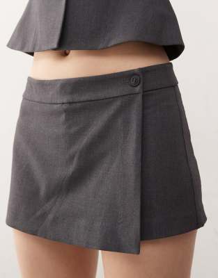 Weekday Layton Tailored Skort In Gray
