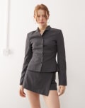 [Weekday] Weekday Layton tailored skort in dark grey (part of a set) 38 Grey melange