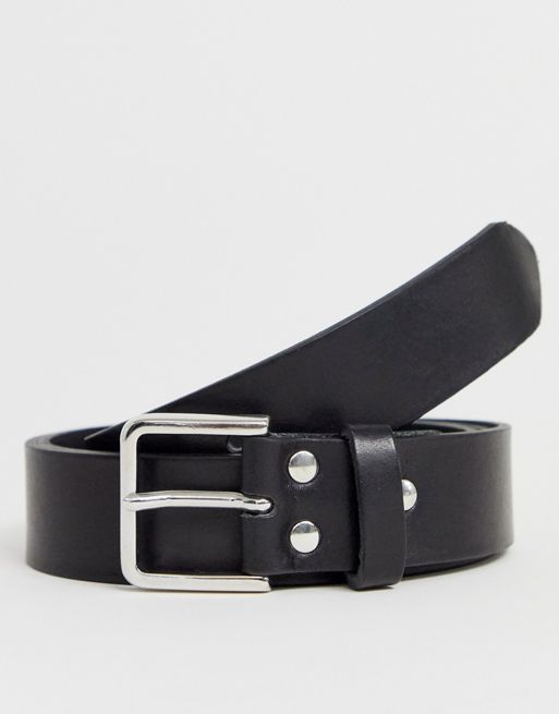 Weekday Leather Belt In Black | ASOS