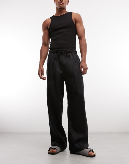 Weekday – Leinenhose zum Hineinschlüpfen in Schwarz, exklusiv bei ASOS , 2 von 5