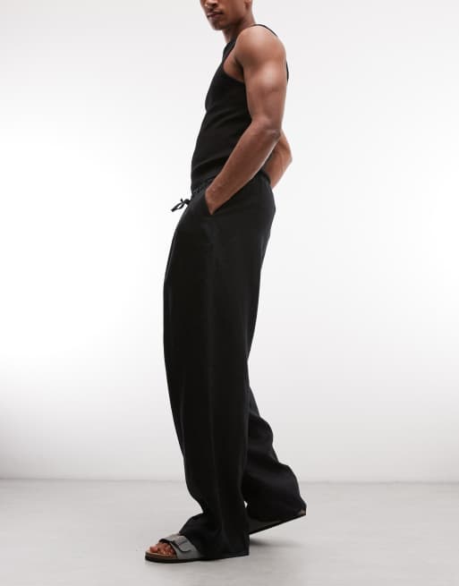 Weekday – Leinenhose zum Hineinschlüpfen in Schwarz, exklusiv bei ASOS , 3 von 5