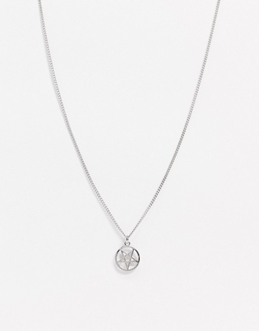 Weekday Leo star pendant necklace in silver