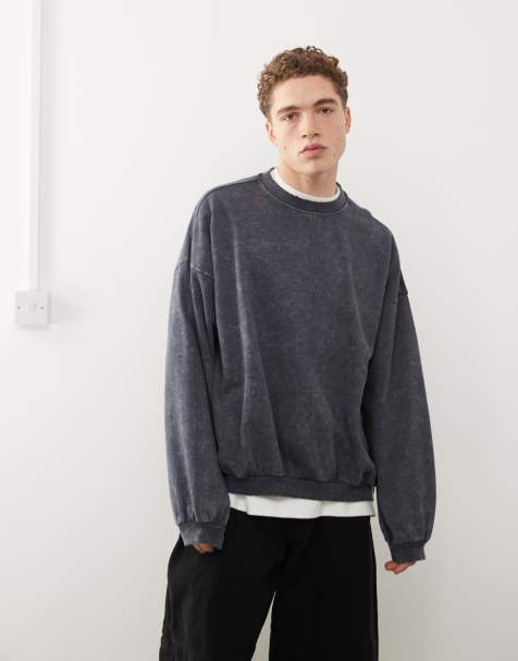 Weekday - Leon - Felpa oversize nera lavaggio acido - view 1