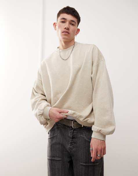 Weekday - Leon - Oversized sweatshirt i beige syrevask - view 1
