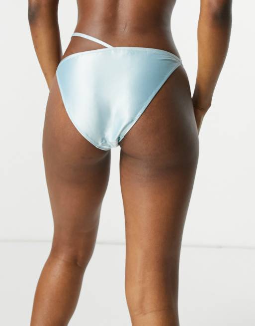 Weekday – Leona – Slip mit Riemchendetail in hellem Türkis, 2 von 4
