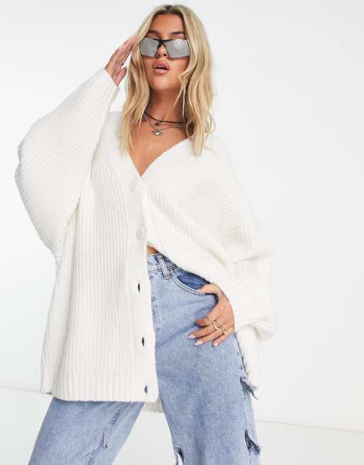 White 2025 oversized cardigan