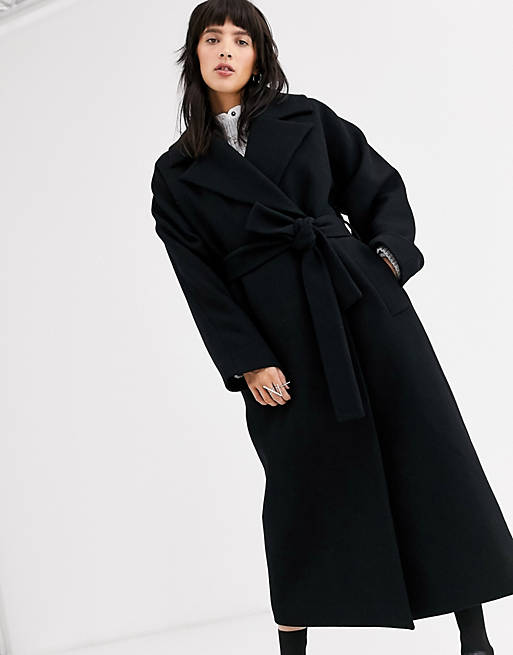Puur Onnodig Arbeid Weekday - Lia - Oversized jas in zwart | ASOS