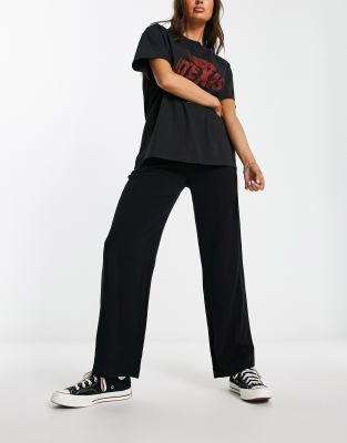 Lilah linen mix pants in black