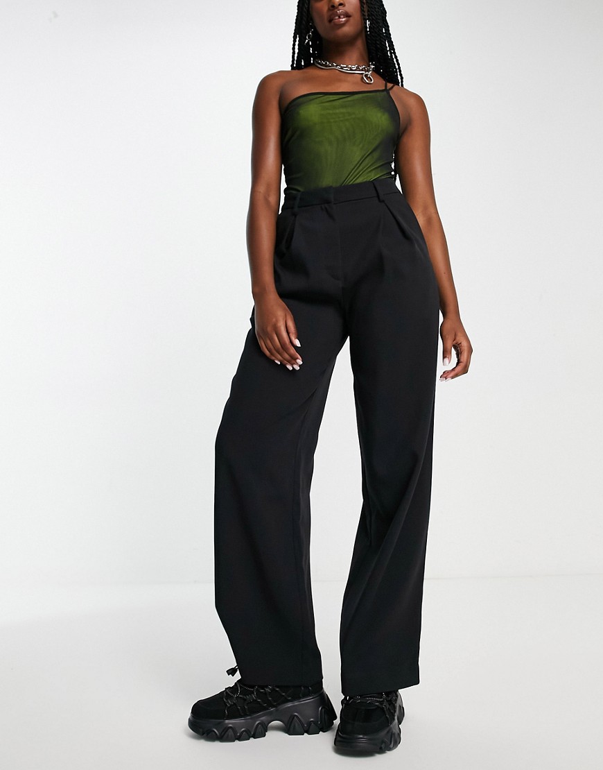 Weekday Lilah tailored slouch pants in black