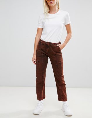 red baggy jeans