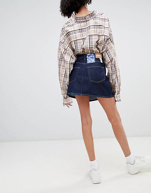 Wrap Denim Mini Skirt | tunersread.com