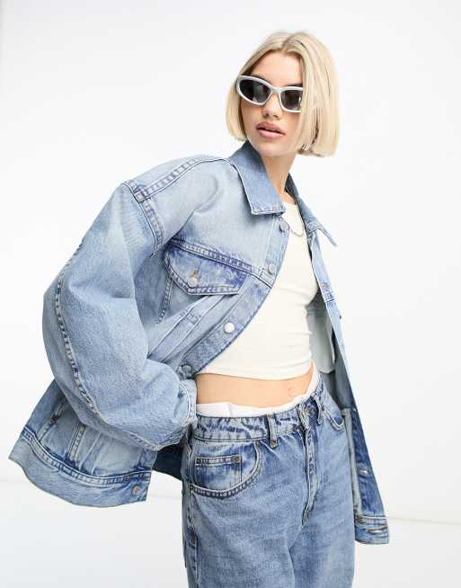 Weekday Lincoln oversized denim jacket in treasure blue | ASOS