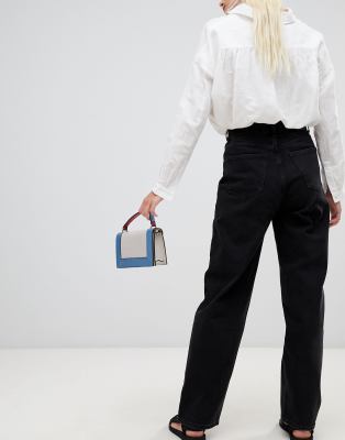 Weekday Line Vintage look straight leg jean with organic cotton in black