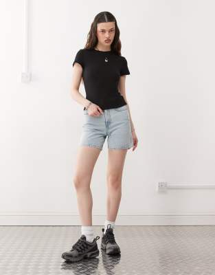 Weekday Linen Blend Fitted T-shirt
