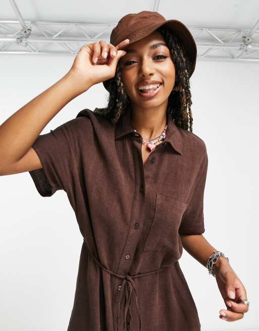 Brown hot sale tshirt dress