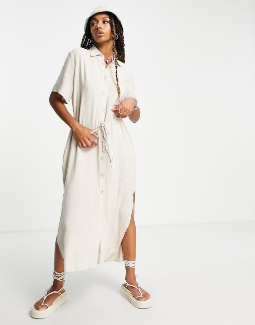 weekday linen dress WEEKDAY Short Knitted Linen Dress
