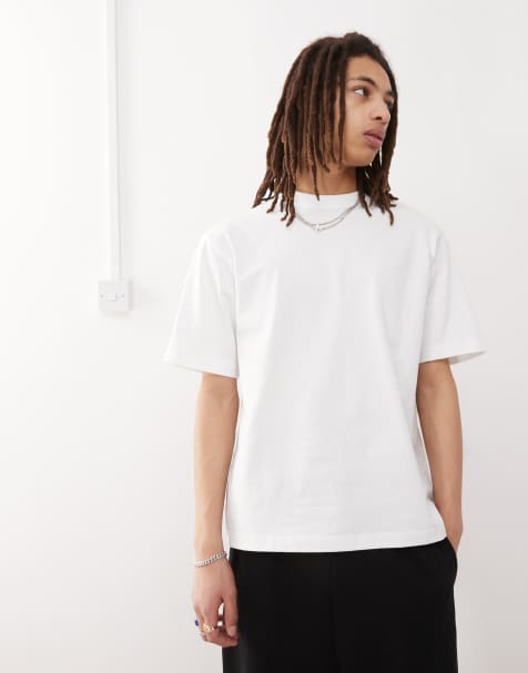 Weekday – Locker geschnittenes T-Shirt aus schwerem Jersey in Weiß - view 1