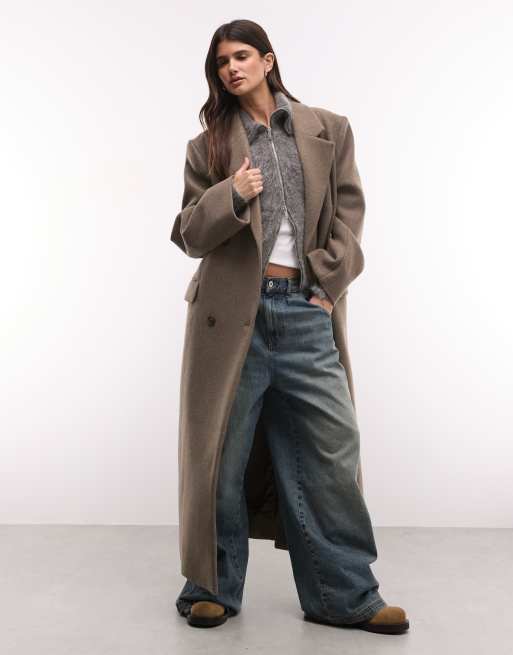 Weekday - Logan - Cappotto oversize in misto lana color tortora mélange