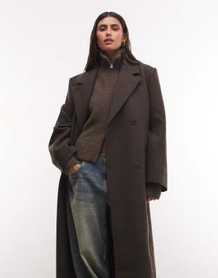 Weekday Logan Wool Blend Oversized Coat In Brown