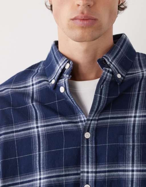 Weekday - Camicia in flanella a maniche lunghe blu a quadri