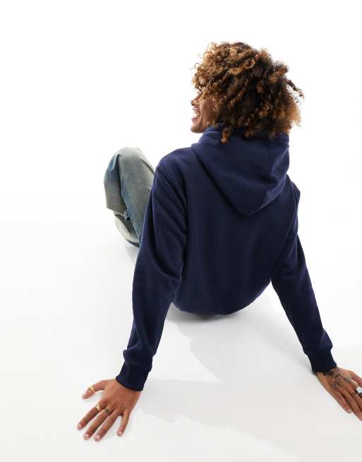 Weekday long sleeve hoodie in navy