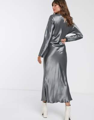 long satin maxi dress