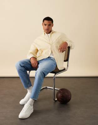 Weekday Long Sleeve Seersucker Shirt In Yellow