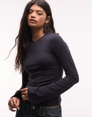 Weekday Long Sleeve Top In Black