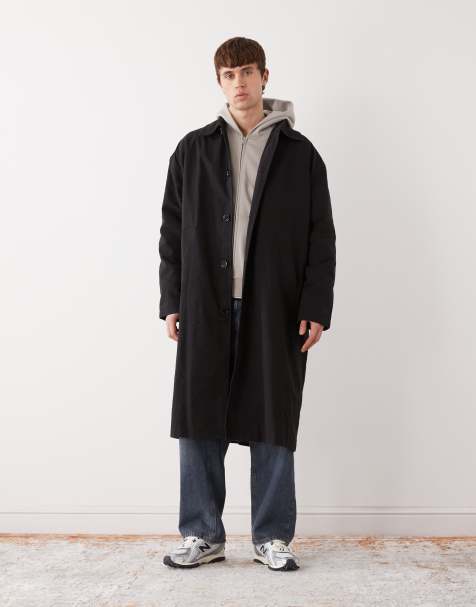 Weekday longline car coat in black - view 1